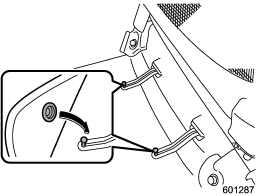 Retaining pins are located on the drivers side floor.