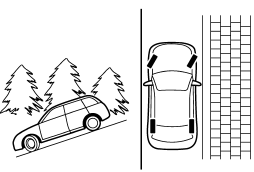 When facing downhill, the front wheels should be turned into the curb.