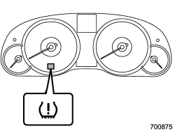 The tire pressure monitoring system provides the driver with the warning message