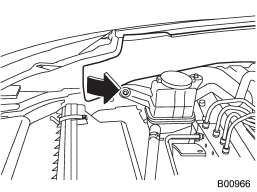 1. Turn over the protective cover of the engine compartment.