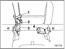 Rear center seatbelt