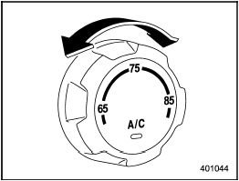 Temperature control dial