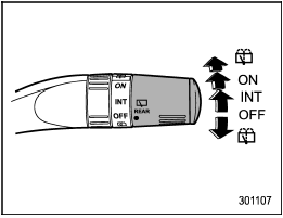 Rear window wiper and washer switch