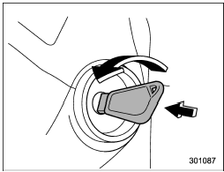 The key can be turned from Acc to LOCK only when the key is pushed in while turning it.