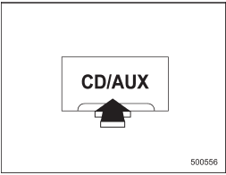 Each brief press of the CD/AUX button changes the modes in the following sequence.