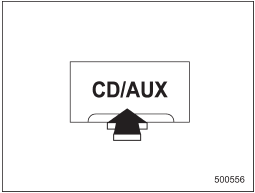 2. Press the CD/AUX button. Each time you briefly press the button, the mode changes in the following sequence.