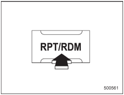 Each time you briefly press the RPT/ RDM button, the mode changes in the following sequence.