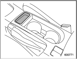 A coin tray is built in the center console.