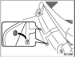Retaining pins are located on the drivers side floor.
