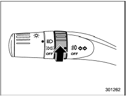 The front fog lights operate only when the light switch is in the  position.