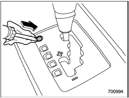 2. Remove the shift lock cover using a flat-head screwdriver. The shift lock release button is located under the shift lock cover.