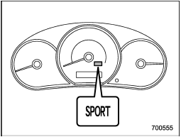 When selected, the SPORT mode indicator light on the combination meter will illuminate.