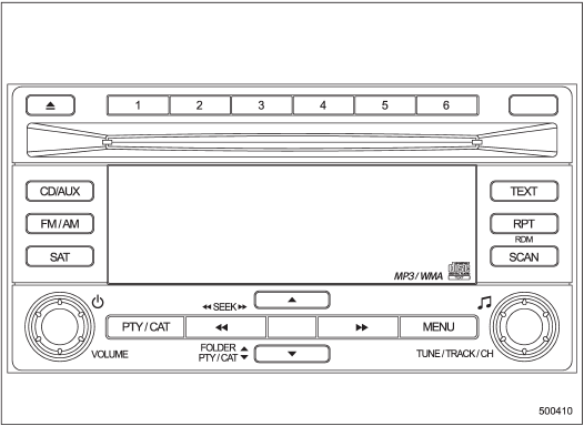 The audio set will operate only when the ignition switch is in the Acc or ON position.