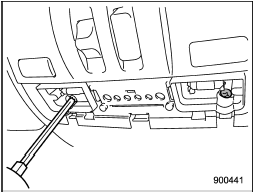 3. Remove the two screws that retain the moonroof switch body. Then, remove the moonroof switch.