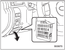 One is located under the instrument panel behind the fuse box cover on the drivers seat side. To remove the cover, pull it out