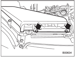 1. Use a screwdriver to undo the clips on the air intake duct, then remove the air intake duct (right-hand side).