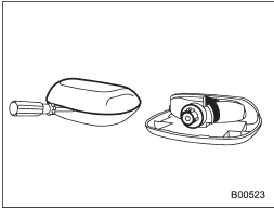 1. Remove the high mount stop light cover by prying the edge with a screwdriver.