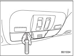 2. Remove the spotlight lens by prying the edge of the lens using flat-head screwdriver.