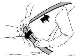 5. To make the lap part tight, pull up on the shoulder belt.