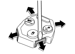 4. Open the transmitter case by releasing the hooks.