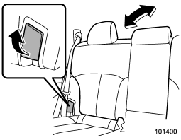 Pull the lever and adjust the seatback to the desired position.