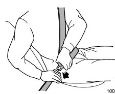 4. Insert the tongue plate into the buckle until you hear a click.