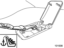 4. Fasten the top tether hook of the child restraint system to the appropriate
