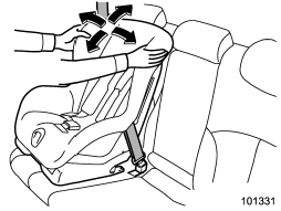 6. Before seating a child in the child restraint system, try to move it back