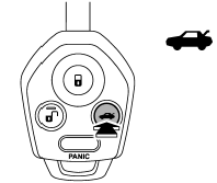 The trunk lid opens when the  button