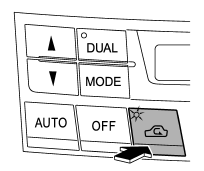 Select airflow by pressing the air inlet selection button .