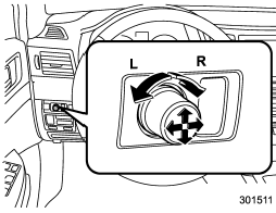 The remote control mirrors operate only when the ignition switch is in the ON