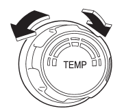 This dial regulates the temperature of airflow from the air outlets over a range