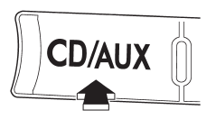 2. Press the AUX input selection button CD/AUX on the audio control panel to