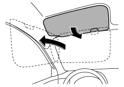 To block out glare, swing down the visors. To use the sun visor at a side window,