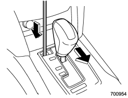 3. While depressing the brake pedal, insert the electronic parking brake release