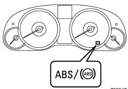 The ABS warning light illuminates when the ignition switch is turned to the ON