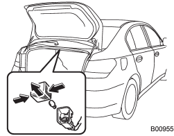 1. Push both sides of the light cover, and then remove the cover by pulling it