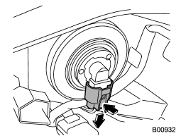 3. Disconnect the electrical connector from the bulb.