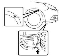3. Remove the clip from the fender lining. Refer to “Type B clips” F11-5.
