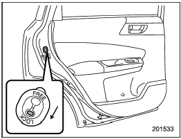 Each rear door has a child safety lock that