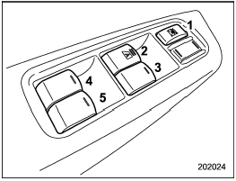 Drivers side power window switches