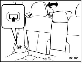 Push the switch and adjust the seatback