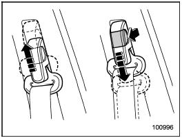 Adjusting the front seat shoulder belt anchor height