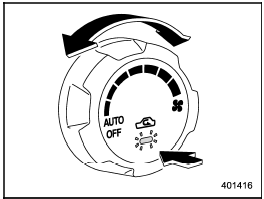 Air inlet selection button