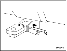 2. Insert the hitch pin into the hole on the