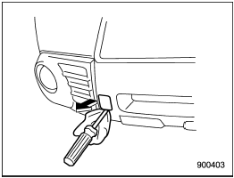 2. Pry off the cover on the front bumper