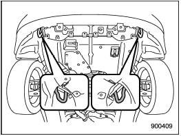 The front tie-down hooks are located