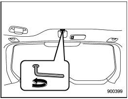 2. Insert a hex-head wrench in the end of