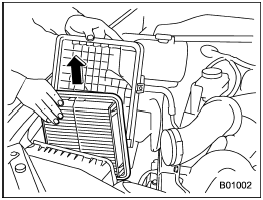 5. Open the air cleaner case and remove