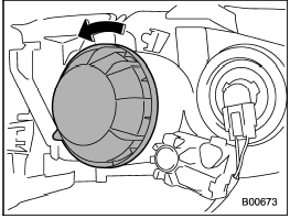 3. Remove the bulb cover, by turning it